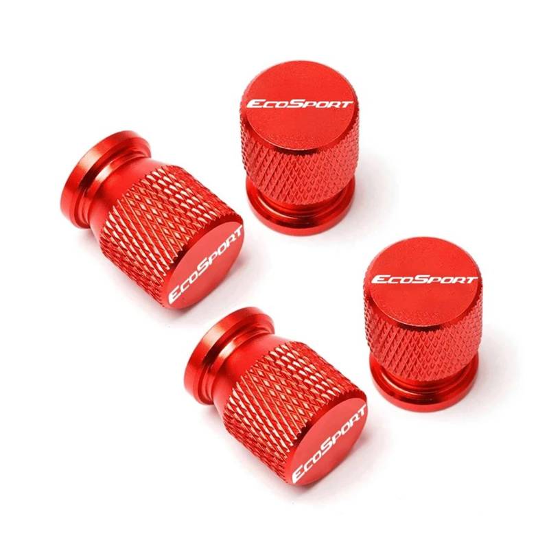 Reifenventilkappen Für Ford Ecosport 2012-2014 Auto Dekor Auto Zubehör Auto Rad Reifen Ventil Kappen Reifen Stem Abdeckungen Airdust Wasserdicht 4Pcs(Red) von KFHBNI