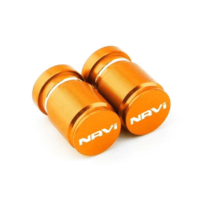 Reifenventilkappen Für HON@&DA DREAMWING Navi 110 Navi Motorrad CNC Zubehör Rad Reifen Ventil Air Port Stem Abdeckung Kappe Stecker(Orange) von KFHBNI