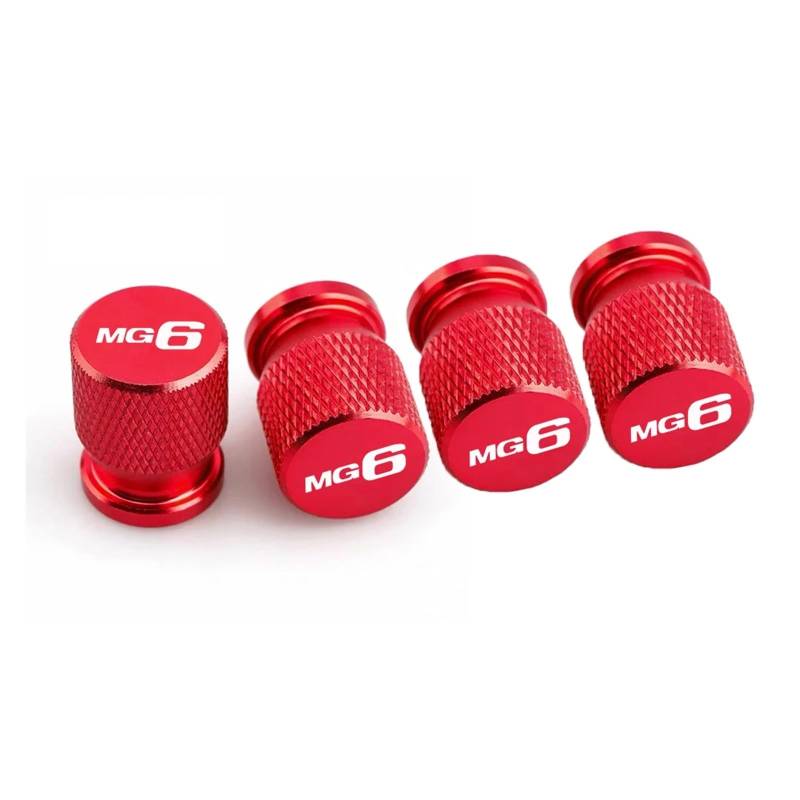 Reifenventilkappen Für MG ZS HS GT MG3 MG6 MG7 4PCS Auto Rad Reifen Ventil Kappen Reifen Felge Vorbau Abdeckungen Auto staubdichte Reifen Kappe(MG6-Red) von KFHBNI