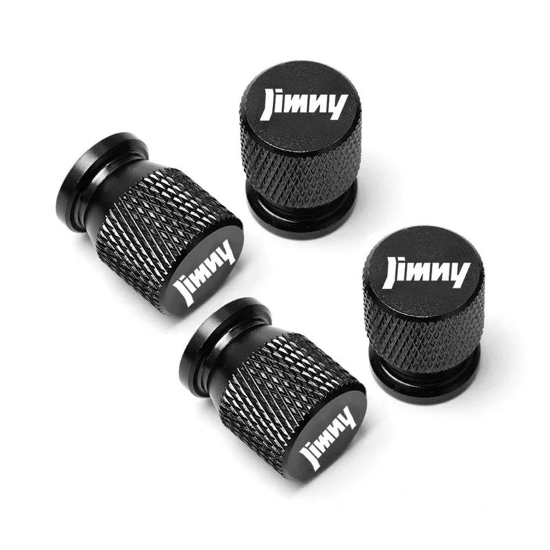 Reifenventilkappen Für Suzuki Jimny Auto Styling Auto Rad Reifen Ventil Auto Kappen Reifen Stem Abdeckungen Airdust wasserdichte Auto Zubehör 4Pcs(Black) von KFHBNI