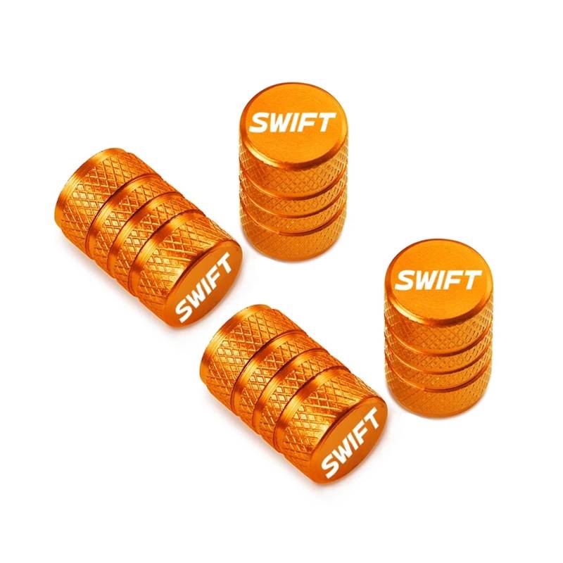 Reifenventilkappen Für Swift Auto Rad Reifen Ventilkappen Reifenschaftabdeckungen Airdust Wasserdichtes Zubehör(Orange3) von KFHBNI