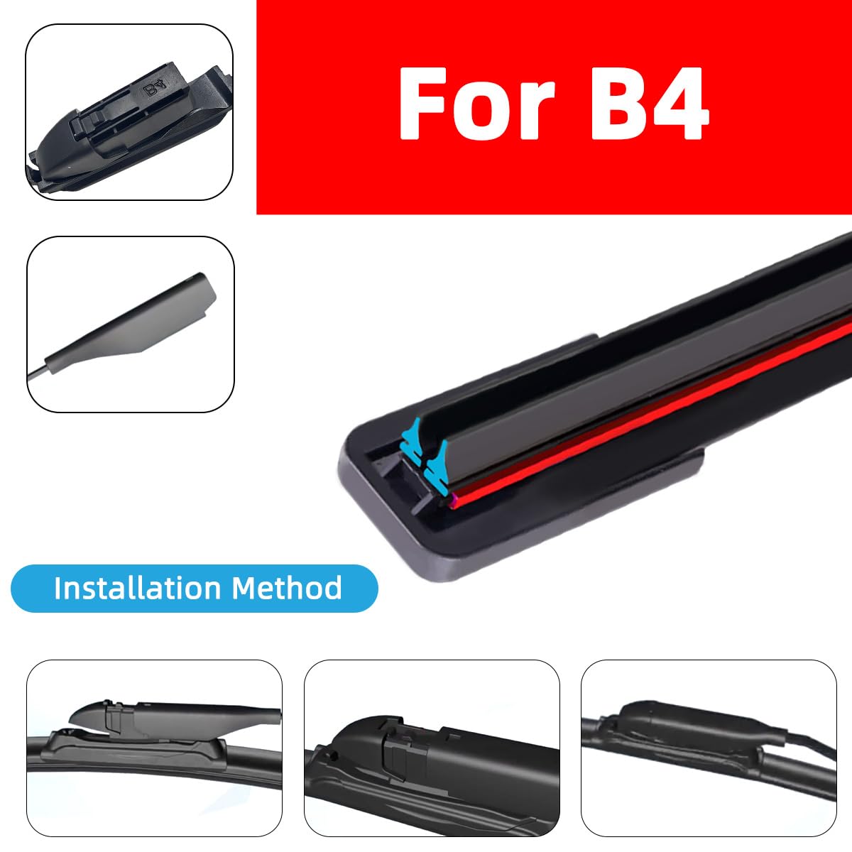 Auto-Wischerblätter Auto-Scheibenwischerblätter, universell, weiche Doppelschicht, Gummi, rahmenlos, halterungslose Bürsten, Zubehör, Windschutzscheibe, Fensterfront Car Windscreen Wiper(For YB,30in ( von KFJFDHES