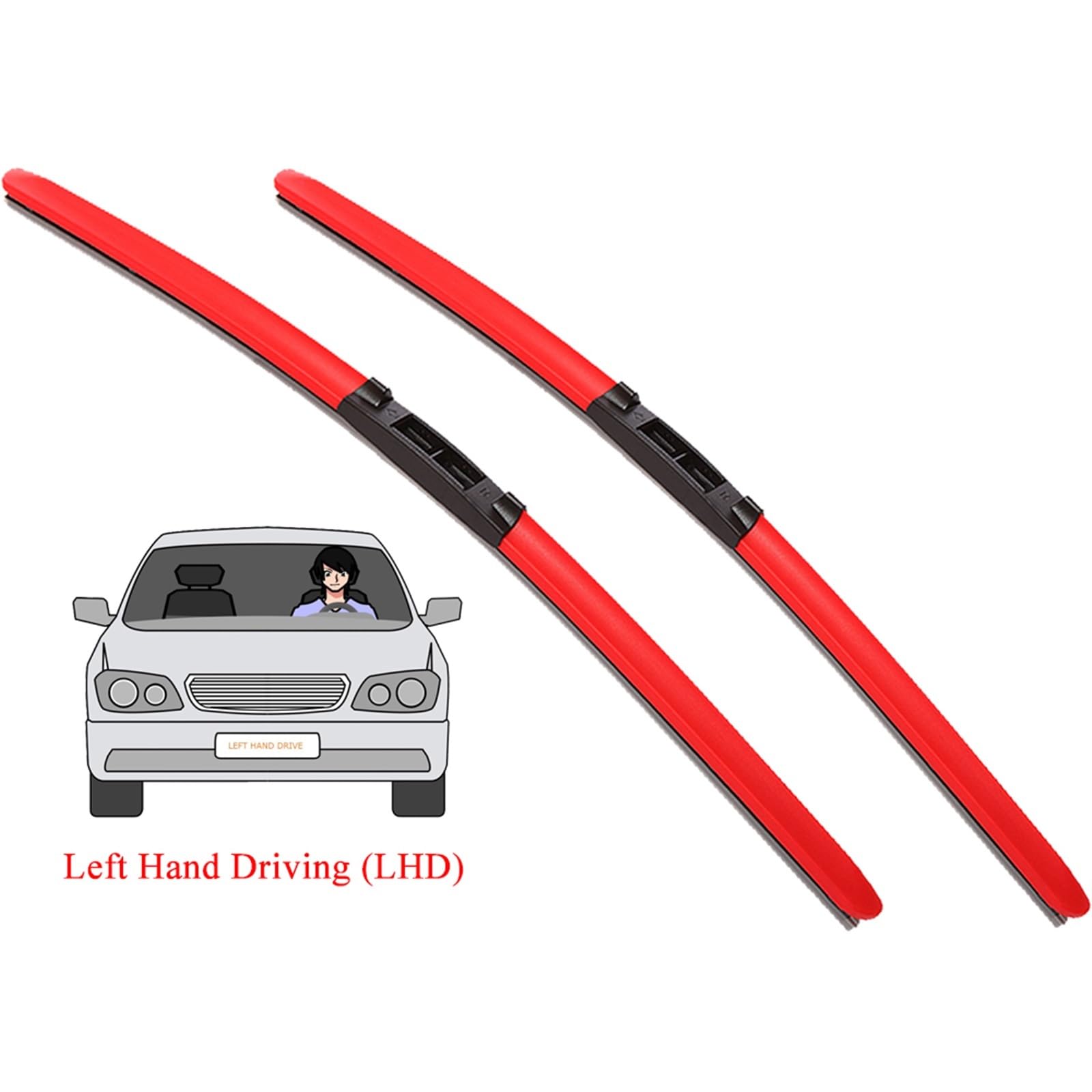 Auto-Wischerblätter Auto-Scheibenwischerblatt/Fit for VW Volkswagen Passat B5 B5.5 3B 1996 1997 1998 1999 2000 2001 2002 2003 2004 2005 Car Windscreen Wiper(Red (LHD),VW (VOLKSWAGEN)_(B5.5) 2001-2006_ von KFJFDHES