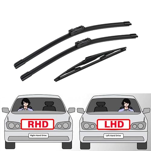 Auto-Wischerblätter Wischerblätter-Set vorn/hinten, passend for Toyota C-HR CHR 2016–2023 C HR Hybrid, Windschutzscheiben-Fensterbürsten aus Gummi, 26Zoll + 16Zoll + 14Zoll Car Windscreen Wiper(RHD) von KFJFDHES