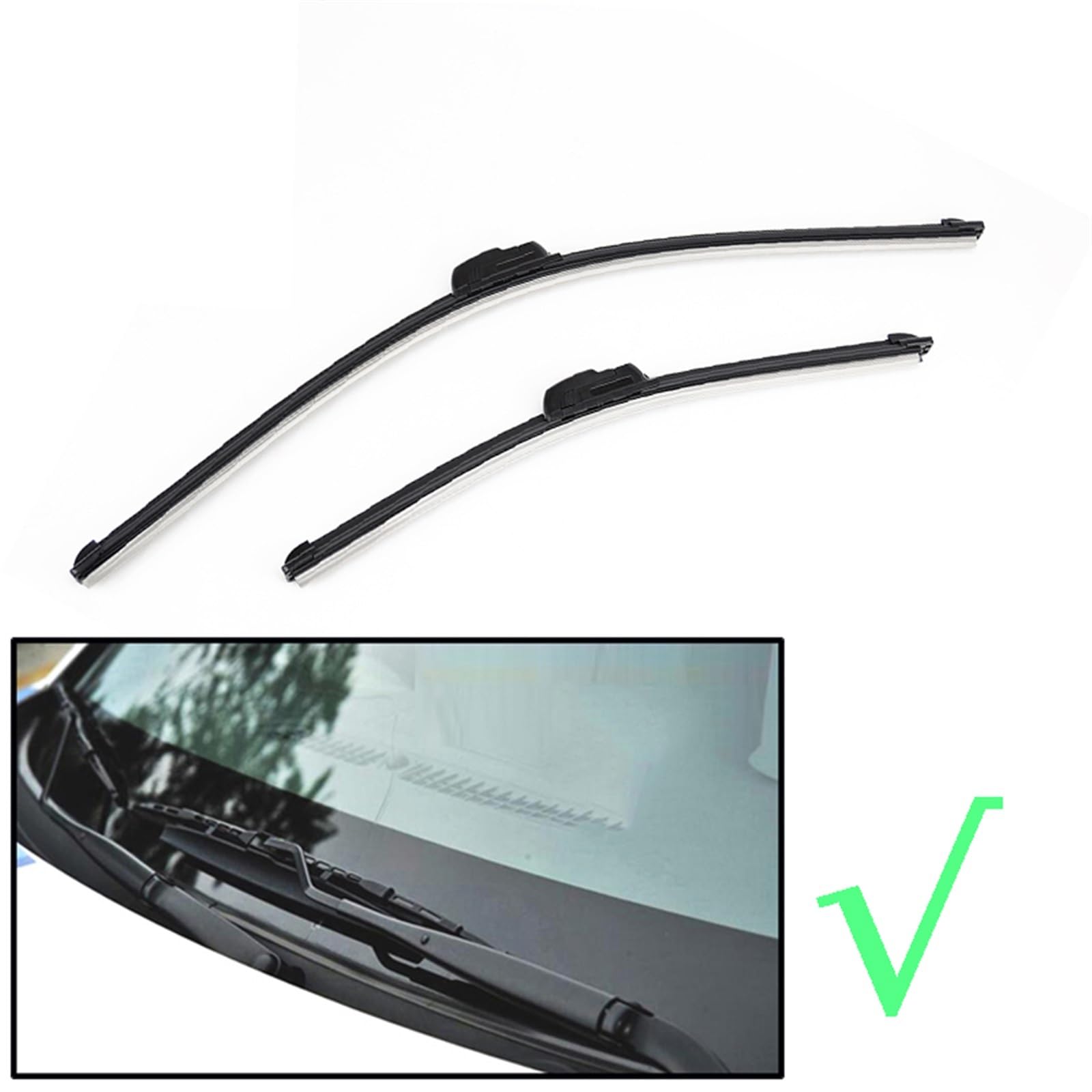 Auto-Wischerblätter Wischerblätter vorne/Passend for VW Polo Sedan/Vento 2010-2017 Windschutzscheibe Windschutzscheibe Fenster Auto Regenbürsten 24"+16" Car Windscreen Wiper von KFJFDHES