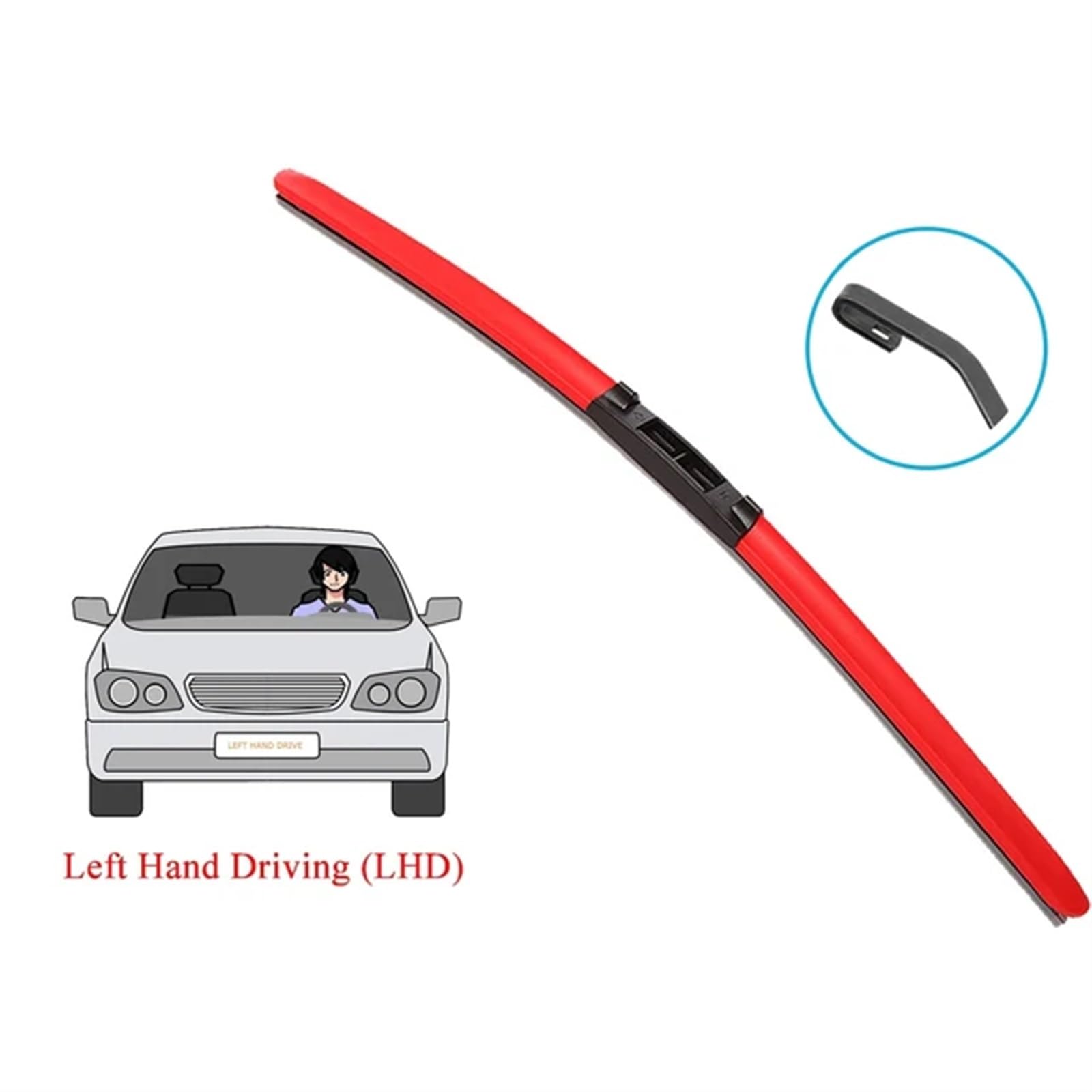 Auto-Wischerblätter Wischerblatt/Passend for Acura Mazda Nissan KIA Hyundai Toyota Honda Suzuki Subaru Mitsubishi VW Lada Lexus Jaguar Isuzu Car Windscreen Wiper(H1-Red (LHD),14 inch (350MM)) von KFJFDHES