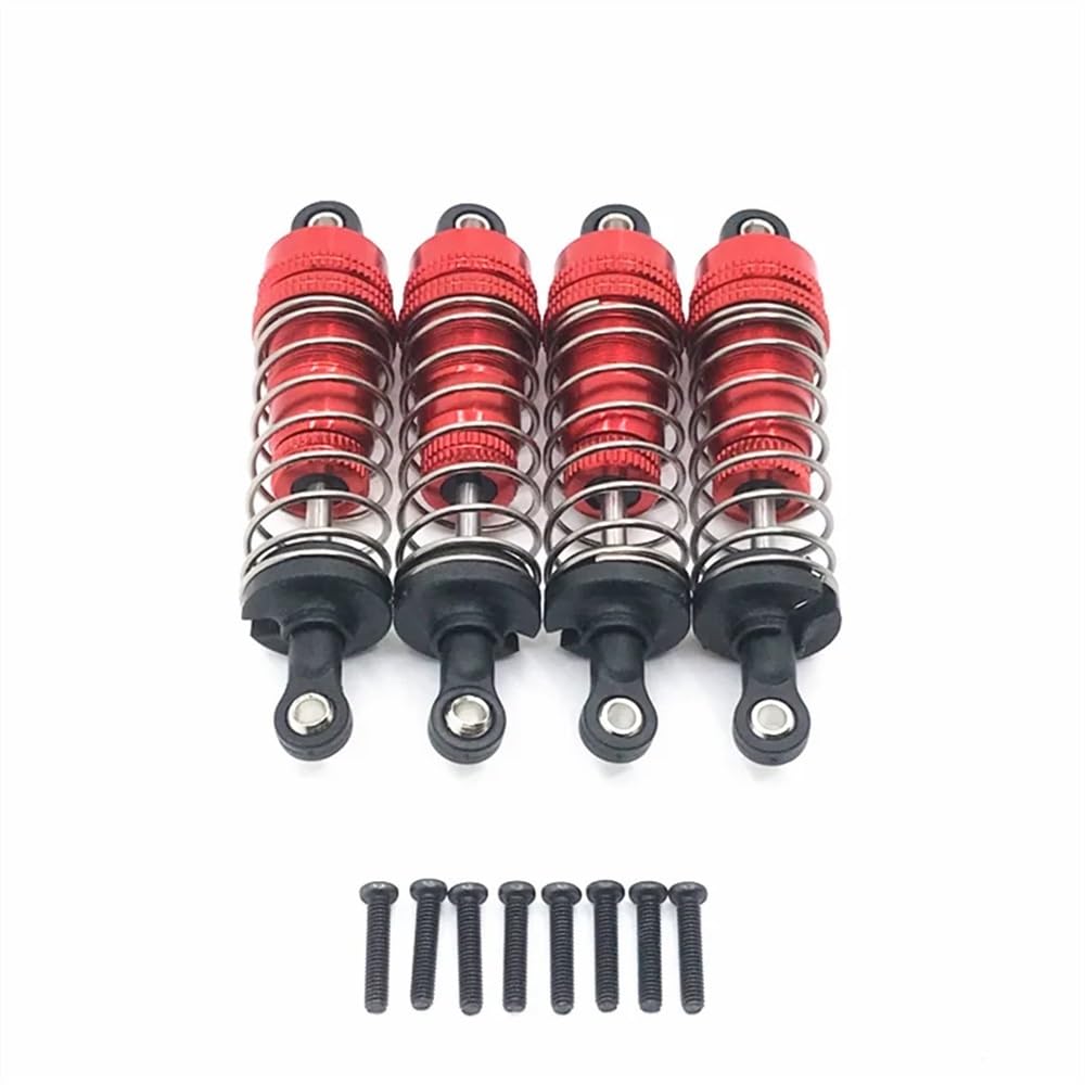 4 Stück Universal Metall Stoßdämpfer vorne und hinten kompatibel mit RC Auto Upgrade-Teilen 124019 144001 (Rot) von KFJHTWG