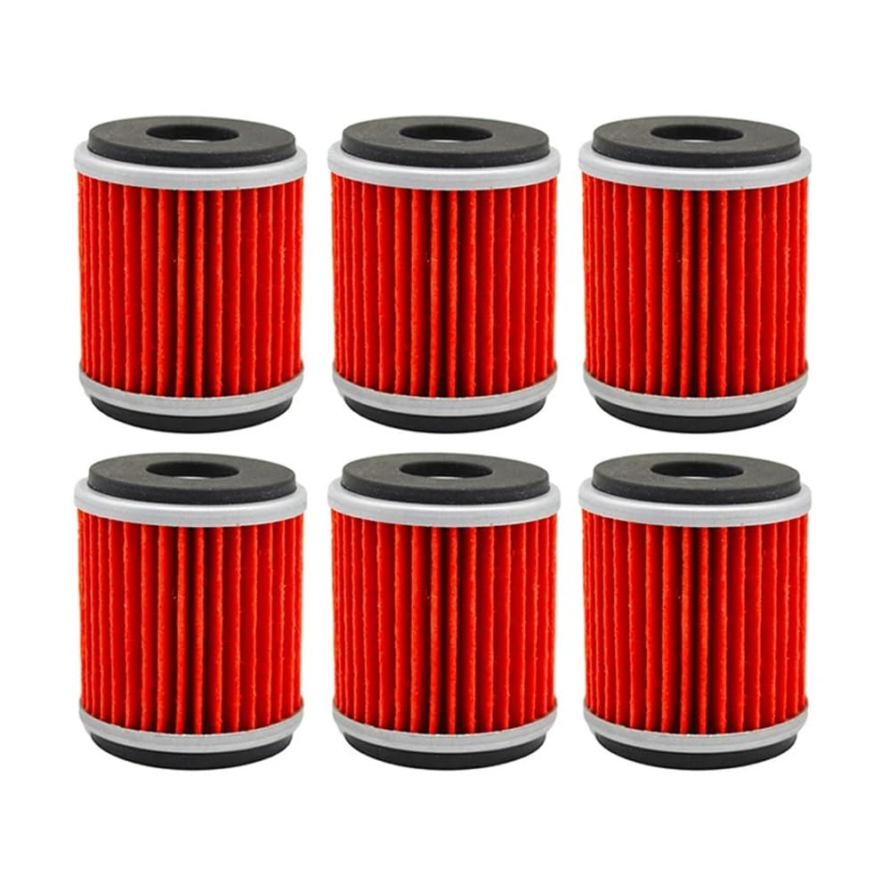 Ölfilter kompatibel mit MT125 YZF R125 VP125 YP125 XG250 XT250 YBR250 CZD300 T110 YZ250F YZ450F YFZ 450 und ähnlichen Modellen(6PCS-RED) von KFJHTWG