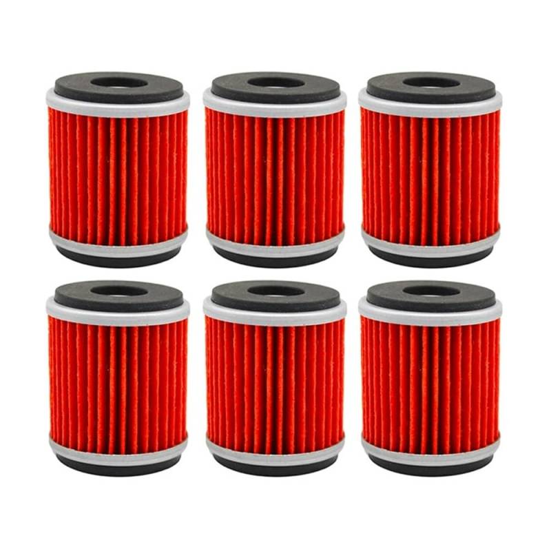 Ölfilter kompatibel mit MT125 YZF R125 VP125 YP125 XG250 XT250 YBR250 CZD300 T110 YZ250F YZ450F YFZ 450 und ähnlichen Modellen(6PCS-RED) von KFJHTWG