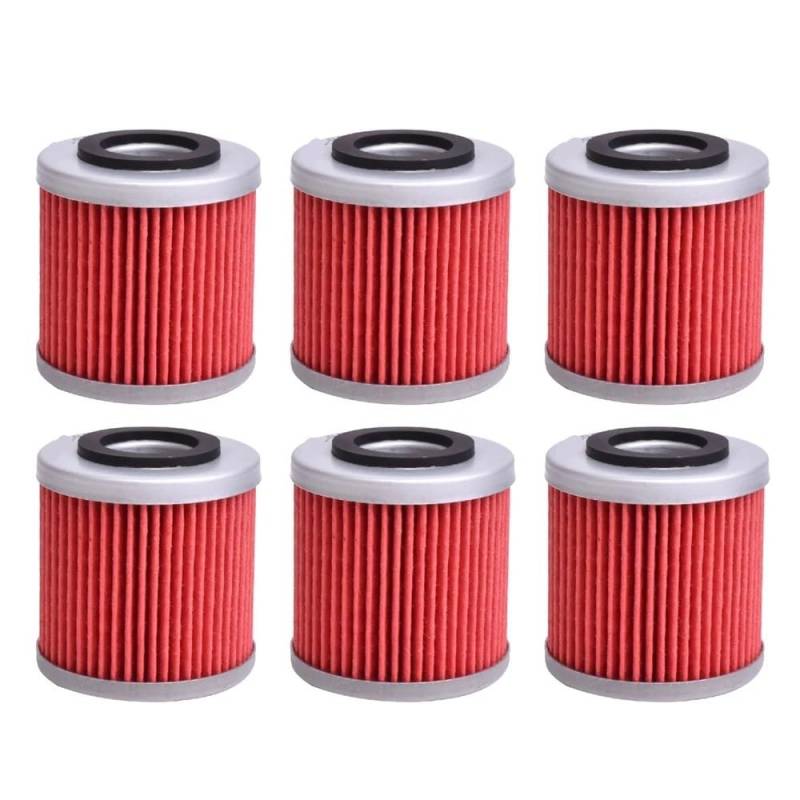 Ölfilterreiniger kompatibel mit SM450R QM450 ATV TC510 TE510 SM510 R SM510R TE610E TE610 E TE 610 QM 450 TC TE SM 510(6pcs Red) von KFJHTWG