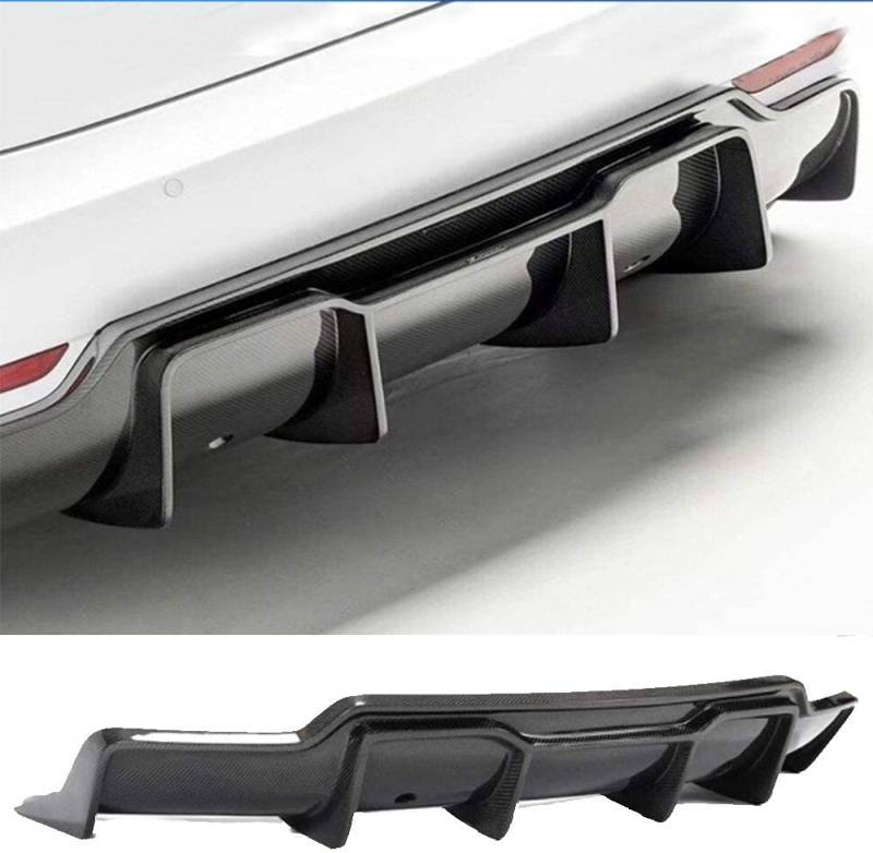 KFMJF Carbon HeckstoßStange Diffusor FüR Tesla Model 3 Limousine 2016-2021, Hecklippe Diffusor Schutz Untere StoßStange Lip Spoiler Body Kit von KFMJF