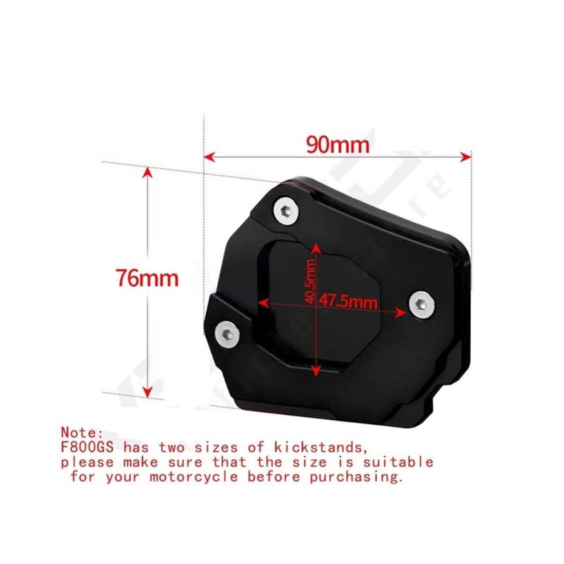 Motorrad Kickstand Fußpolster F800GS Ständer Verlängerung Fuß Seite Stehen Vergrößerungs Platte Pad Für F 800GS F 800GS F 800 GS Motorrad Zubehör 2008-2021 von KFRNXNEWQ