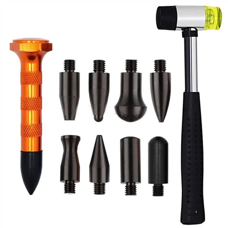 Ausbeulwerkzeug,Beulenzieher Auto Auto Body Dent Reparatur Werkzeug Kits Paintless Dent Entfernung Tap Down Werkzeuge Dent Gummi Hammer Auto Körper DIY Dent fix Werkzeuge(1 Set) von KFXYSM