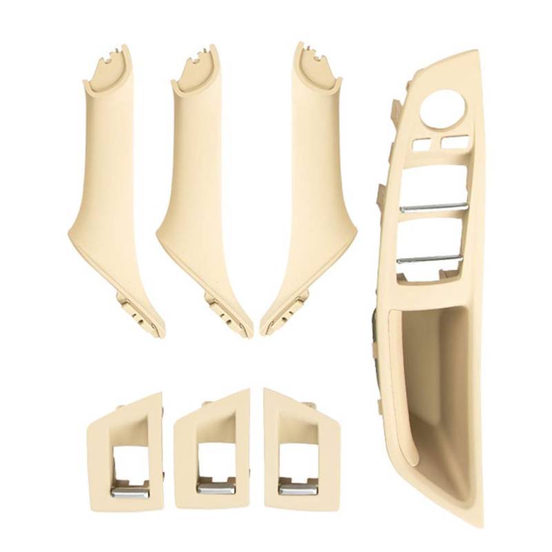 Auto InnentüRgriff,Auto Innen TüRgriff Fit Gebrauch für BMW F10 2010-2017 RHD RHD RHD Vorderwagen Fahrersitz Armlehne Innentürgriff Innen Panel Ziehen Sie Trimmabdeckung(Beige Double Hole) von KFXYSM