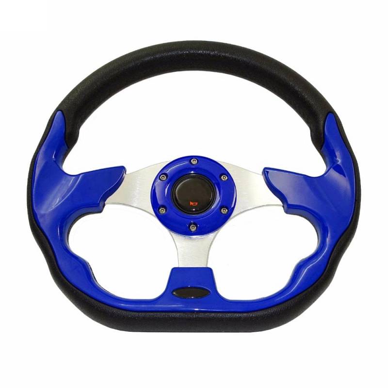 Lenkrad Auto,Steering Wheel 12,5 Zoll 320mm Universal PU. Lederrennen Sport Auto Auto Lenkrad Hornknopf 6-Loch-Lenkrad(Blue) von KFXYSM