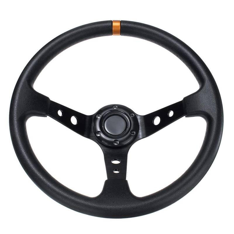 Lenkrad Auto,Steering Wheel 14inch 350mm Universal Car Racing Lenkrad modifiziert PU. Leder Aluminium Deep Corn Sport Auto Drifting Lenkräder von KFXYSM