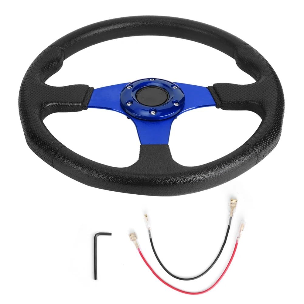 Lenkrad Auto,Steering Wheel 30mm/14in Racing Auto Sport Lenkrad Modifiziertes Zubehör Drifting Lenkrad Autozubehör(Blue) von KFXYSM