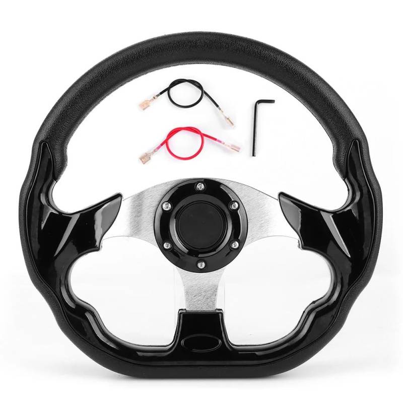 Lenkrad Auto,Steering Wheel 320 mm/12,5 Zoll glänzend schwarzes Auto-Simracing-Driftlenkrad mit Hupenknopf Universelles, modifiziertes Autozubehör von KFXYSM