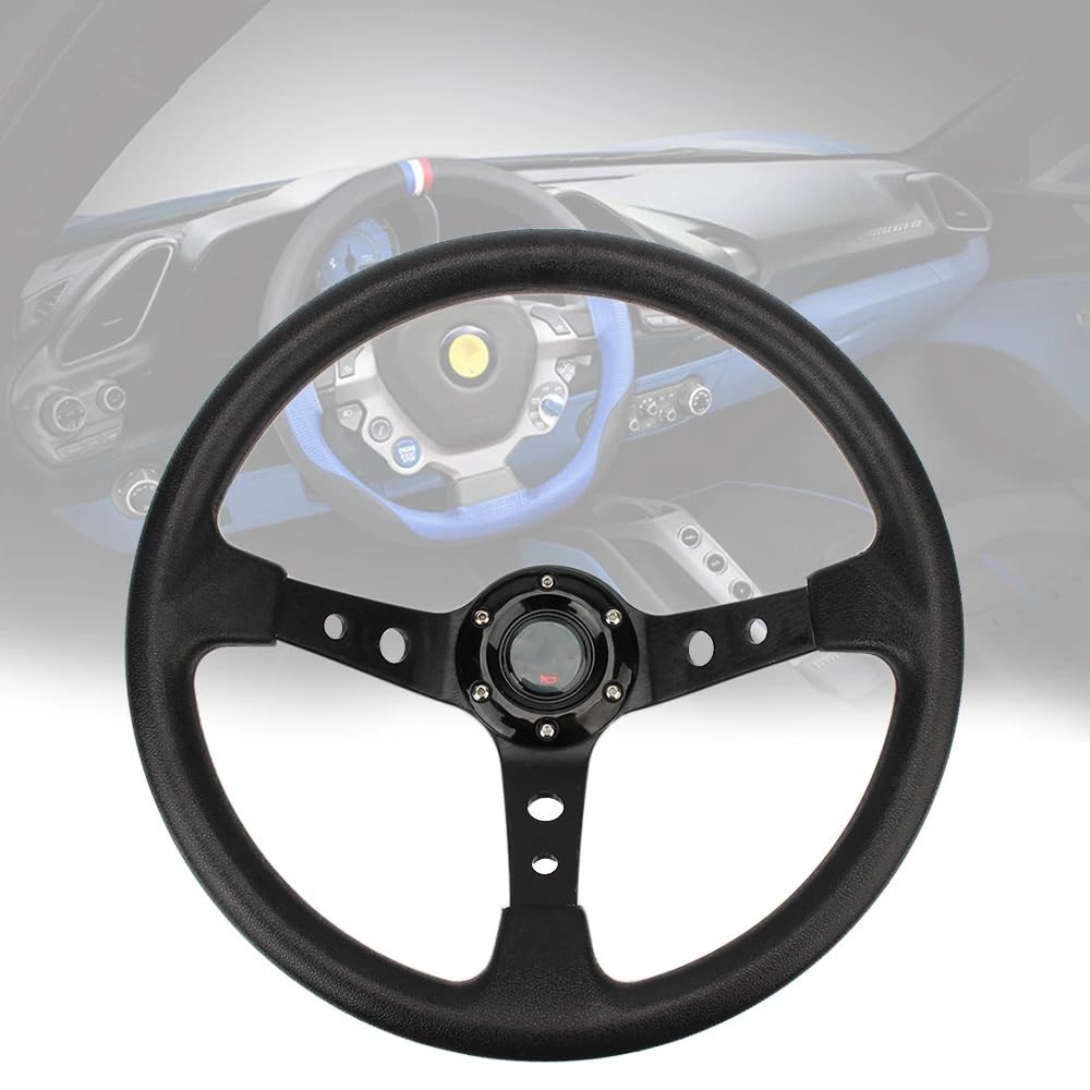 Lenkrad Auto,Steering Wheel Auto-Rennlenkräder for Autorennen mit DIY-Logo, 14 Zoll, universelles Drift-Sportlenkrad von KFXYSM