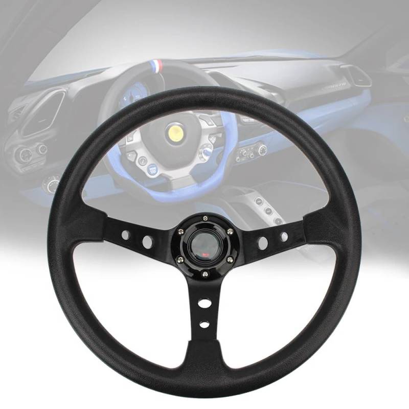 Lenkrad Auto,Steering Wheel Auto-Rennlenkräder for Autorennen mit DIY-Logo, 14 Zoll, universelles Drift-Sportlenkrad von KFXYSM