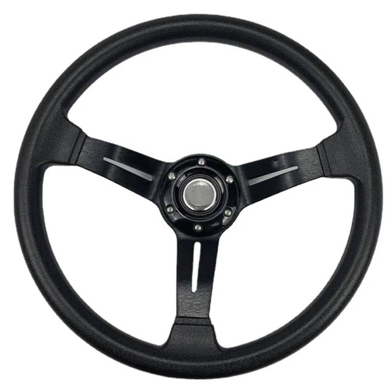 Lenkrad Auto,Steering Wheel Automodifikation 350MM PU-Lenkrad Personalisierte Rennwettbewerbe Lenkradwerkzeuge Autozubehör(Black) von KFXYSM