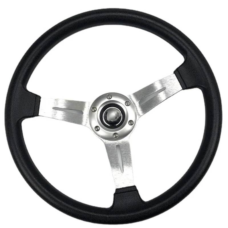 Lenkrad Auto,Steering Wheel Automodifikation 350MM PU-Lenkrad Personalisierte Rennwettbewerbe Lenkradwerkzeuge Autozubehör(Silver) von KFXYSM