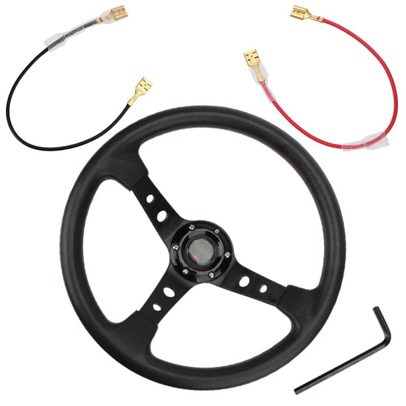 Lenkrad Auto,Steering Wheel Drifting Sport Lenkrad 14 Zoll for Autos Racing Universal PU Auto Racing Lenkräder von KFXYSM