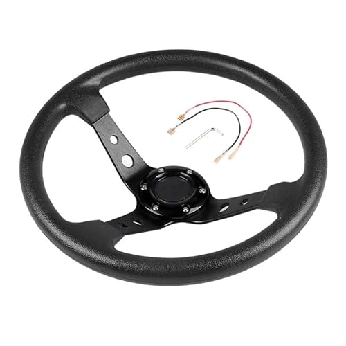 Lenkrad Auto,Steering Wheel Rennlenkrad Gaming-Lenkrad Universal, 14 Zoll 350Mm(Black) von KFXYSM