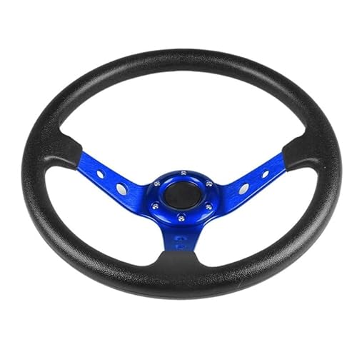 Lenkrad Auto,Steering Wheel Rennlenkrad Gaming-Lenkrad Universal, 14 Zoll 350Mm(Black+Blue) von KFXYSM