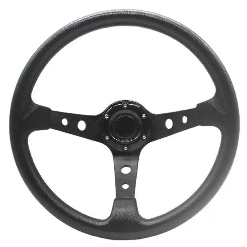 Lenkrad Auto,Steering Wheel Rennlenkräder Universal 14 Zoll/350MM Drifting Sport Lenkrad Auto Rennlenkräder PU 350MM(Black) von KFXYSM