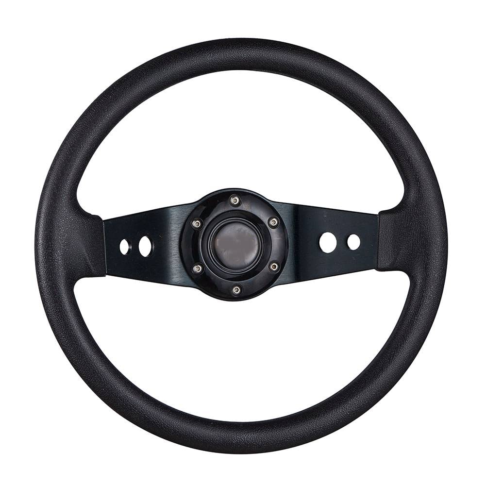 Lenkrad Auto,Steering Wheel Tiefgeschichte 2-Speichen-Auto-Lenkrad 320mm Durchmesser Universal Aluminium-Ledereffekt(Black) von KFXYSM