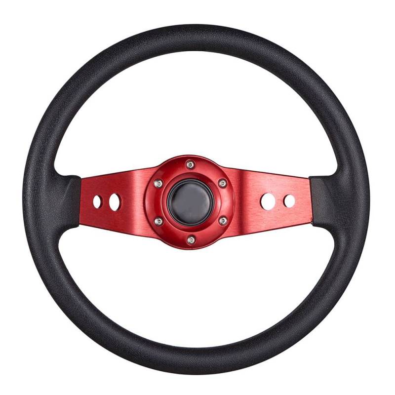 Lenkrad Auto,Steering Wheel Tiefgeschichte 2-Speichen-Auto-Lenkrad 320mm Durchmesser Universal Aluminium-Ledereffekt(Red) von KFXYSM