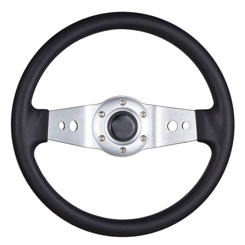 Lenkrad Auto,Steering Wheel Tiefgeschichte 2-Speichen-Auto-Lenkrad 320mm Durchmesser Universal Aluminium-Ledereffekt(Silver) von KFXYSM