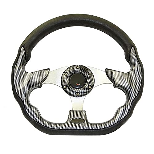 Lenkrad Auto,Steering Wheel Universal 13 "320mm Racing Sportwagen Lenkrad mit Hupenknopf Kohlefaser(Carbon) von KFXYSM