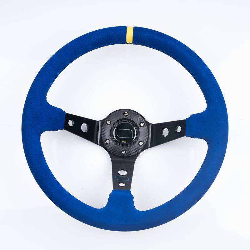 Lenkrad Auto,Steering Wheel Universal 14 Zoll 350mm Auto Racing Lenkräder Deep Mais Drifting Sport Lenkrad(Blue) von KFXYSM