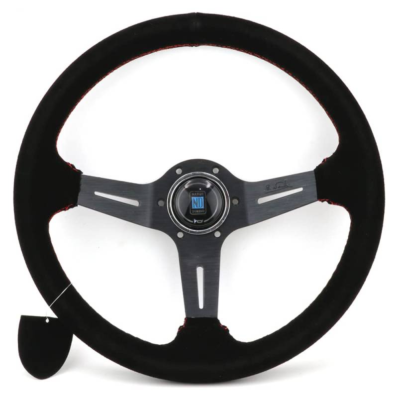 Lenkrad Auto,Steering Wheel Universal 14-Zoll-Leder-Lenkrad-Drift-Sport-Lenkräder(Black) von KFXYSM