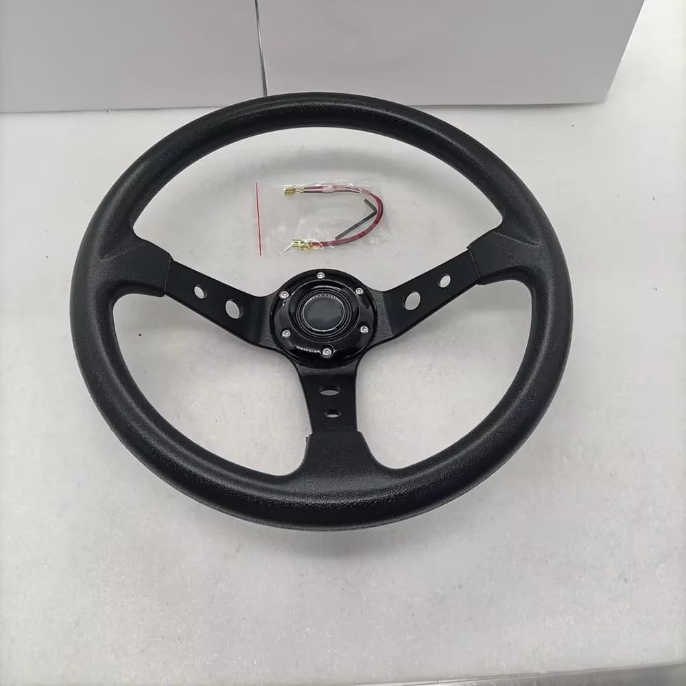 Lenkrad Auto,Steering Wheel Universal Autos Racing Auto Racing Lenkräder PU 14 zoll Drifting Sport Lenkrad(001-GZFXP114-01) von KFXYSM