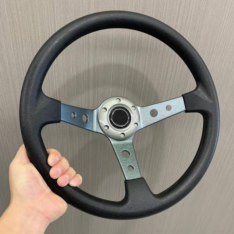 Lenkrad Auto,Steering Wheel Universal Autos Racing Auto Racing Lenkräder PU 14 zoll Drifting Sport Lenkrad(001-GZFXP114-08) von KFXYSM