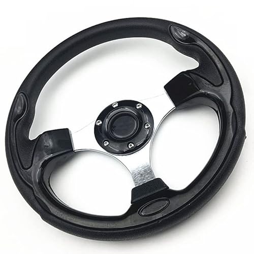 Lenkrad Auto,Steering Wheel Universal Mini Drifting Lenkrad 320mm (13 Zoll) Rennwagen PVC. Modifikation Aluminiumrahmen leichtes Gewicht(Black) von KFXYSM