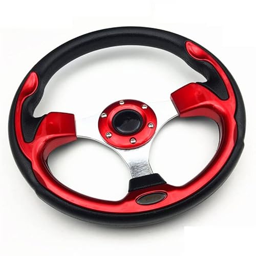 Lenkrad Auto,Steering Wheel Universal Mini Drifting Lenkrad 320mm (13 Zoll) Rennwagen PVC. Modifikation Aluminiumrahmen leichtes Gewicht(Red) von KFXYSM