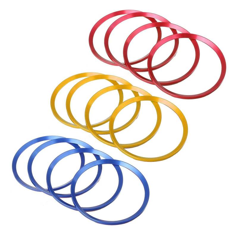 Zentrierringe Felgen,Felgen Zentrierring 4 stücke Aluminiumlegierung 4 stücke Auto Rad Bohrung Center Kragen Hub Central Ringe Radnabenringe(Red) von KFXYSM