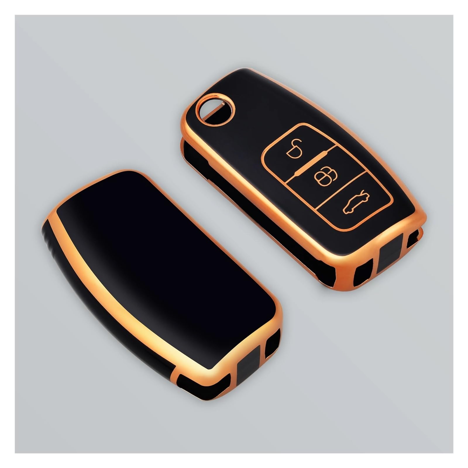 Autoschlüssel Ersatz Schlüssel Für Ford Focus 2 MK2 Fiesta Mondeo Galaxy Falcon Territory Ecosport Kuga Escape TPU Auto Schlüssel Fall Abdeckung Für Schlüssel Fob Fall Schlüsselanhänger(Black Gold) Autoschlüssel Ersatz Schlüssel Für Ford Focus 2 MK2 Fiesta Mondeo Galaxy Falcon Territory Ecosport Kuga Escape TPU Auto Schlüssel Fall Abdeckung Für Schlüssel Fob Fall Schlüsselanhänger(Black Gold) von KGFRDO