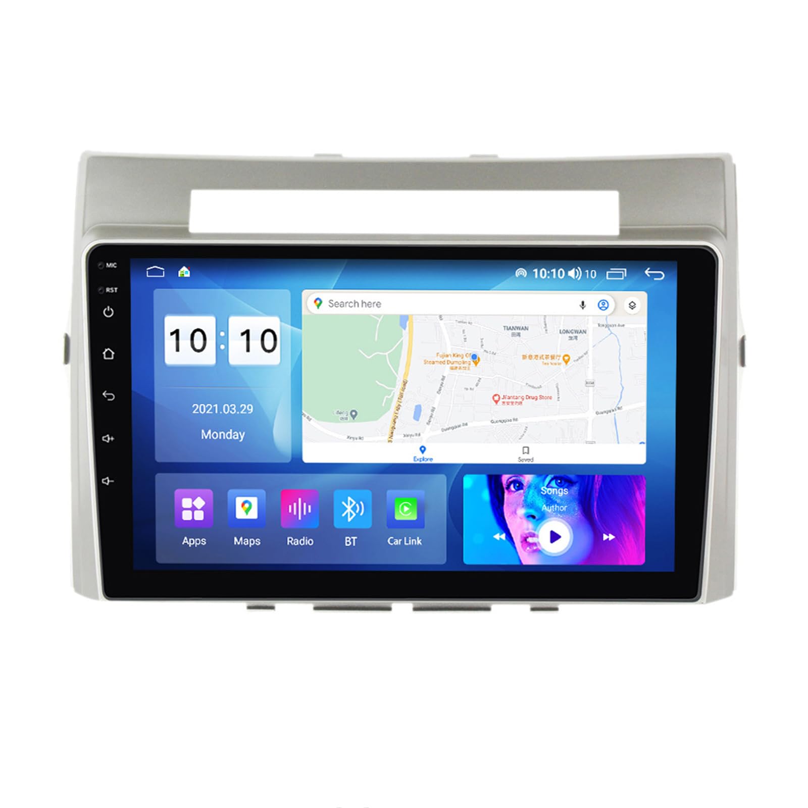 9'' Kabelloses Carplay Android Auto Autoradio 2 Din für Corolla Verso 2004-2009 mit IPS-Touchscreen AHD Rückfahrkamera HiFi Bluetooth 5 GHz WiFi GPS-Navigation SWC RDS FM-Radio DV(Color:8 CORE 6+128G) von KGLHLM