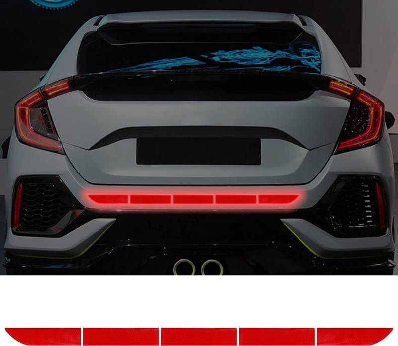 KHDULQ 5 Stücke Reflektierende Klebeband Rot，Reflektorband Rot Reflektierende Aufkleber Auto Sticker Reflektorstreifen Selbstklebend Auto Reflective Sticker Nachtsicht, Reflektierende Blume (Rot) von KHDULQ