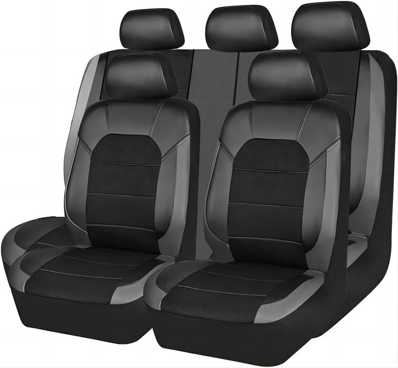 KHXLZY88 Auto-Sitzbezüge Sets für Audi Q3 2013-2018(Without net on Left Side), Wasserdicht Bequem Rutschfester Leicht Reinigen Schonbezüge Innenraum Zubehör,Grey von KHXLZY88