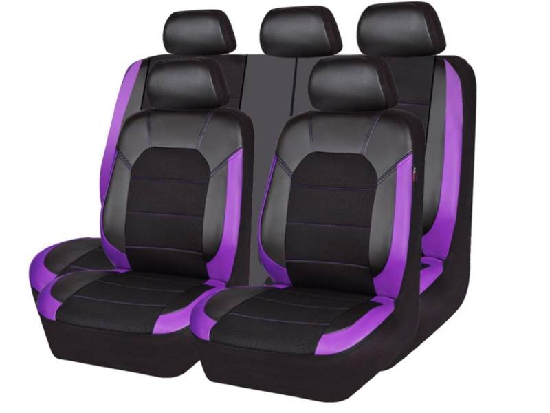 KHXLZY88 Auto-Sitzbezüge Sets für Audi Q3 2013-2018(Without net on Left Side), Wasserdicht Bequem Rutschfester Leicht Reinigen Schonbezüge Innenraum Zubehör,Purple von KHXLZY88