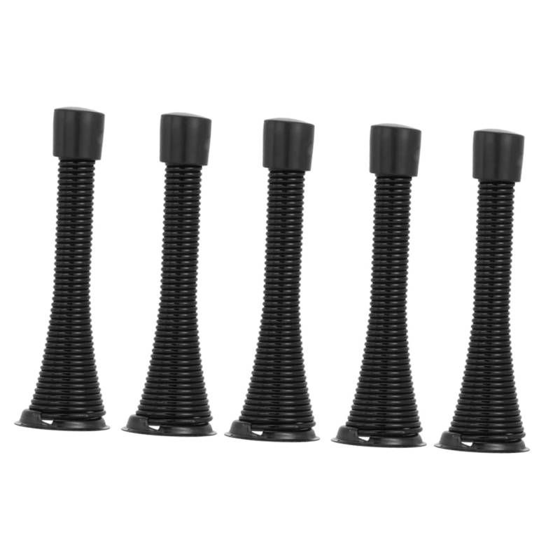 KICHOUSE 1 Set 5pcs Langlebige Federtür Stoppt Praktische Federstahl -türstopper (schwarz) von KICHOUSE