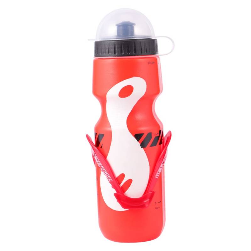 KICHOUSE 1 Set Mountainbike Wasserflasche Mit Halterung Tragbare Kunststoff Trinkflasche Rot Für Radfahren Und Outdoor Aktivitäten Universeller Flaschenhalter Für Alle Fahrräder von KICHOUSE