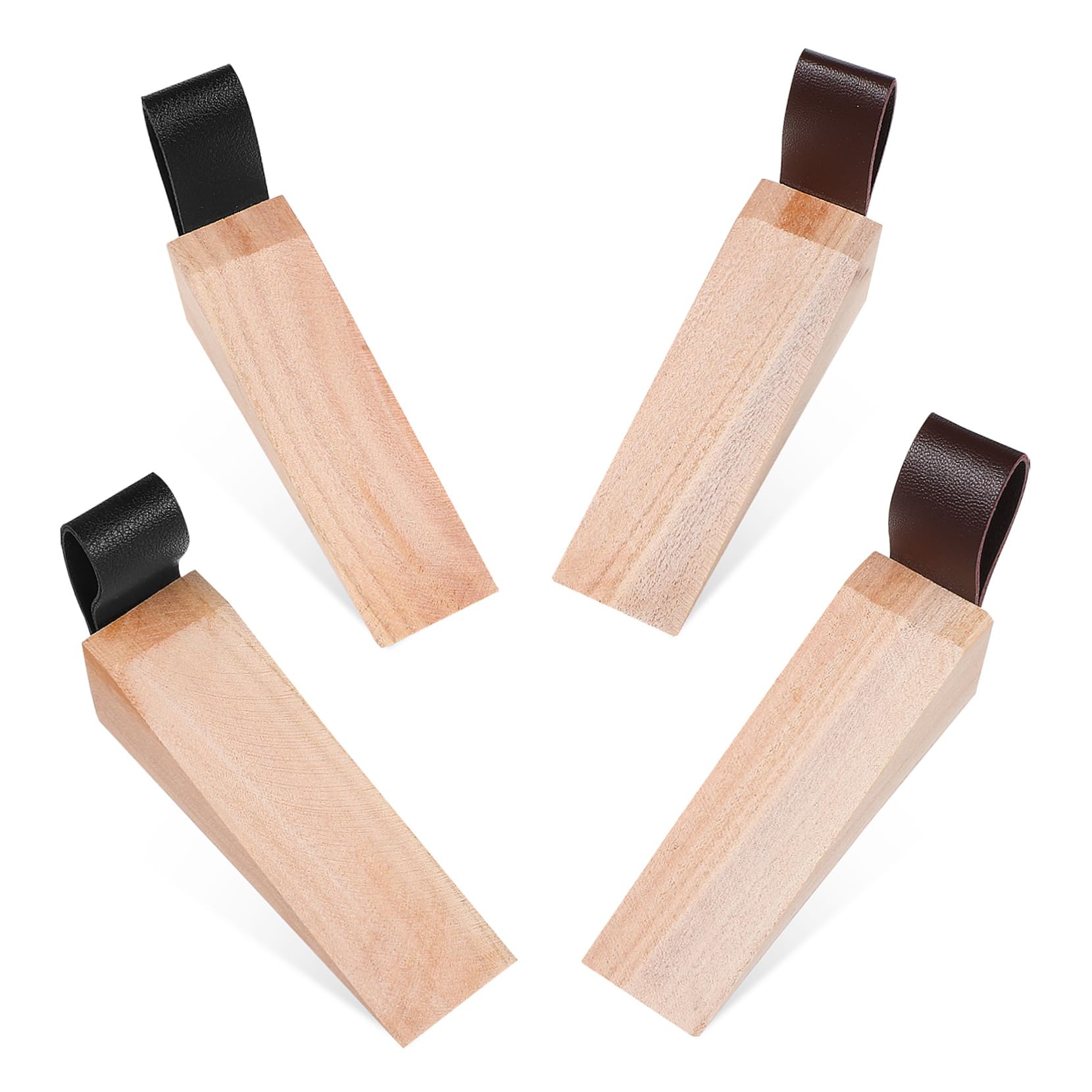 KICHOUSE 4 Stück bodentürstopper Türkeil aus Holz Rutschfester Holzstopper Türstopper-Basis Holzkeil für schwere Türen Türstopper aus Holz Türkeilstopper Rutschfester Holzkeil hölzern von KICHOUSE