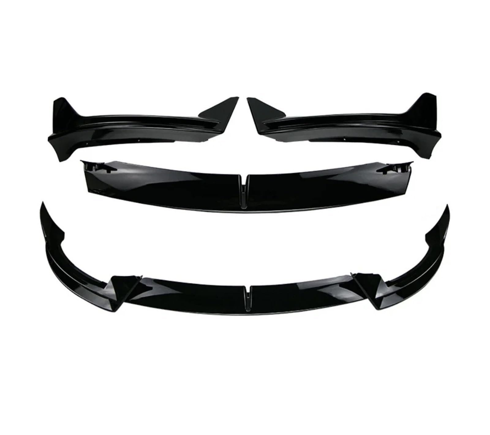 3Pcs Für Tesla Für Modell 3 2020-2024 2017 2018 2019 2020 2021 2022 2023 Frontschürze Lip Frontschürze Lip Splitter Spoiler V Stil Körper Kit Auto-Frontspoiler Front Spoiler Lippe(Schwarz) von KIFWGIH